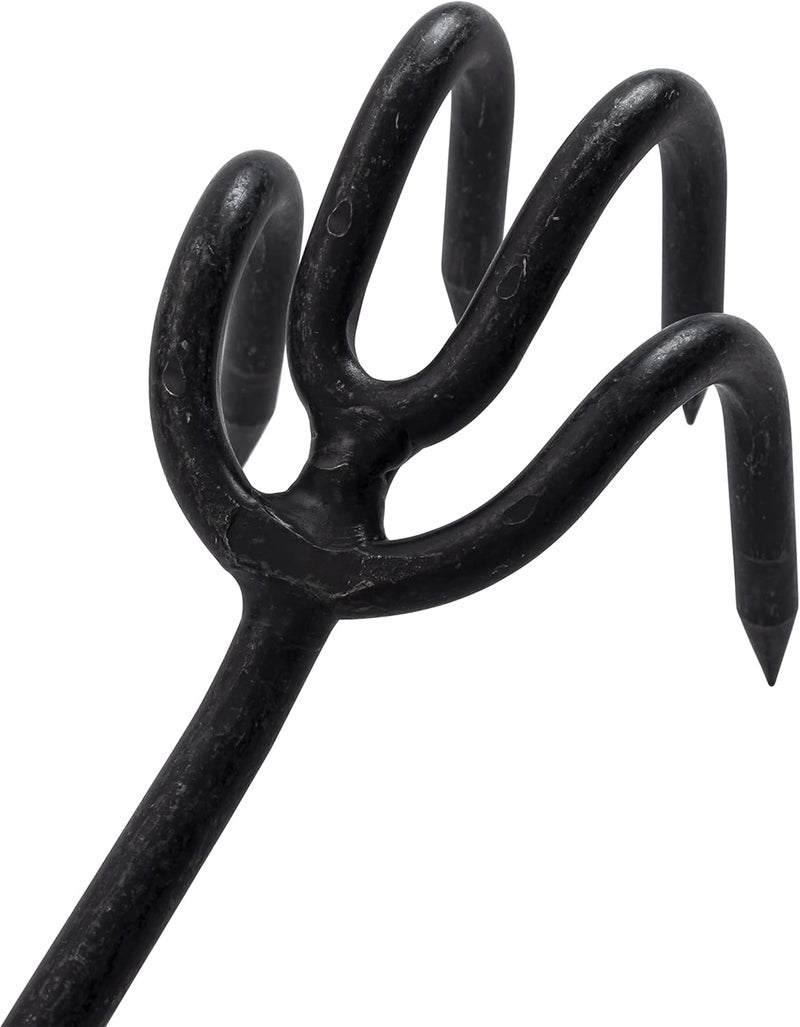 Barebones Cultivator - Weed Remover Tool - Garden Rake and Weeding Tool for Yard Work - Stainless Steel Cultivator for Raking Soil (Walnut/Black) - Image 2