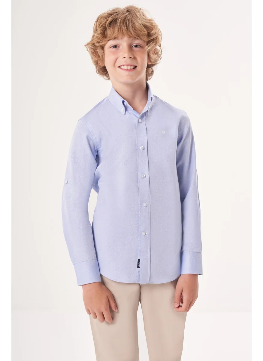 Bisse Men's Regular Fit Long Sleeve Kids Shirt BLUE GM23Y231162_D35
