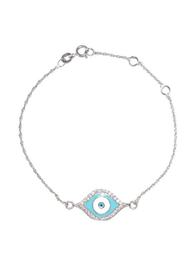 Pipa Bella Silver Plated Cubic Zirconia Amyra Evil Eye Bracelet - Image 1