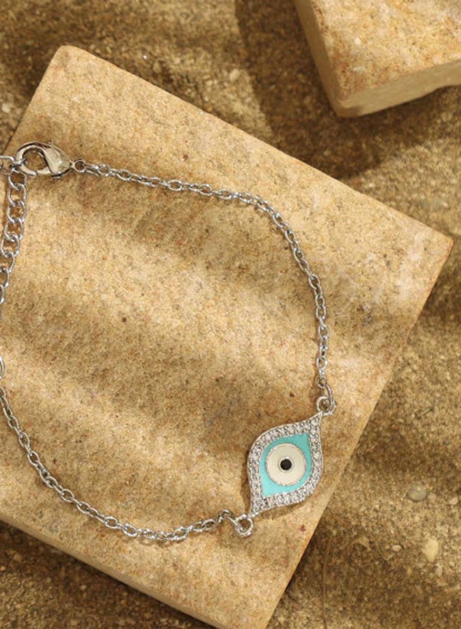Pipa Bella Silver Plated Cubic Zirconia Amyra Evil Eye Bracelet - Image 2