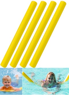 QUTOOB Pool Noodle - Highly Buoyant and Flexible Solid EVA Foam, Skin-Friendly, Odorless and Non-Toxic, Safe for Kids, Adults - Pack of 4 Pool Float Stick Of YellowColor  - Image 1
