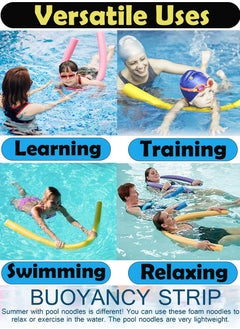 QUTOOB Pool Noodle - Highly Buoyant and Flexible Solid EVA Foam, Skin-Friendly, Odorless and Non-Toxic, Safe for Kids, Adults - Pack of 4 Pool Float Stick Of YellowColor  - Image 2