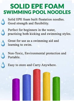 QUTOOB Pool Noodle - Highly Buoyant and Flexible Solid EVA Foam, Skin-Friendly, Odorless and Non-Toxic, Safe for Kids, Adults - Pack of 4 Pool Float Stick Of YellowColor  - Image 3