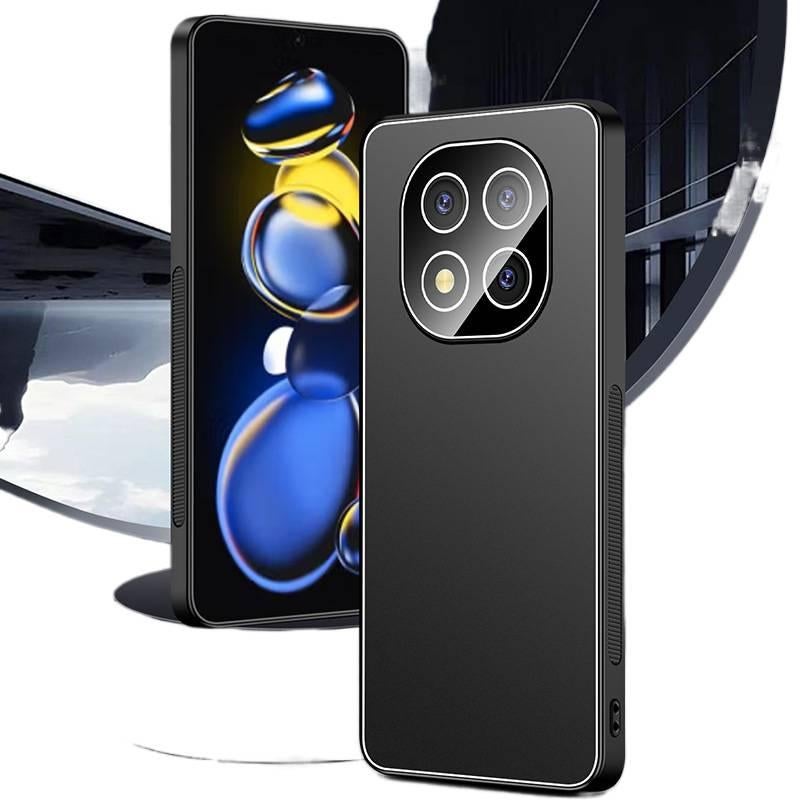 غطاء واقي لـ Redmi Note 14 مع حماية من السقوط وفيلم عدسة مدمج من الألومنيوم مع مقاوم للصدمات مع حماية عدسة باللون Graphite Black باللون الأسود باللون الأحمر - Image 1
