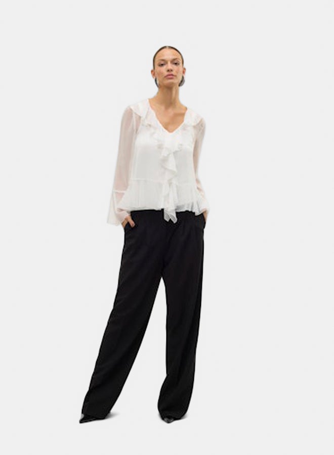 VERO MODA Womens Ina Longsleeve Frill Top