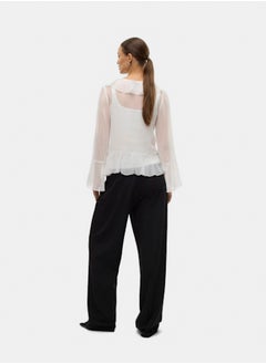 VERO MODA Vmina Ls Frill Top Wvn Sb1 Exp  - Image 4