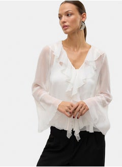 VERO MODA Vmina Ls Frill Top Wvn Sb1 Exp  - Image 1