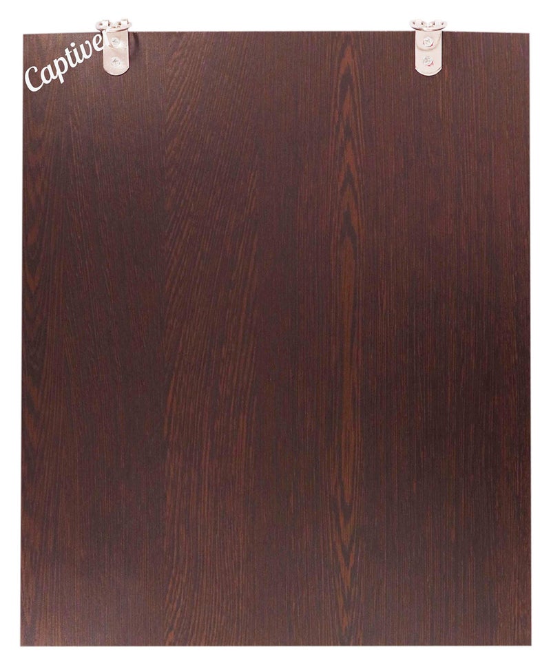 Captiver Engineered Wood Solid Base Decorative Wall Unique Mirrors (28X33 CM, Wenge) - Image 5