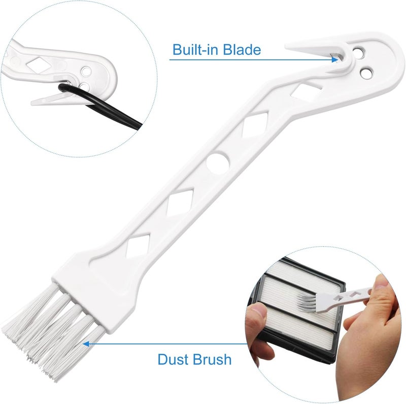 WAONIQ Handheld Vacuum Cleaner Brush, Dust Brush for Xiaomi/Shark/Dreame Sweeping Robot, 2 in 1 Cleaning Tool, White, 13.5x3x0.5cm - Image 2
