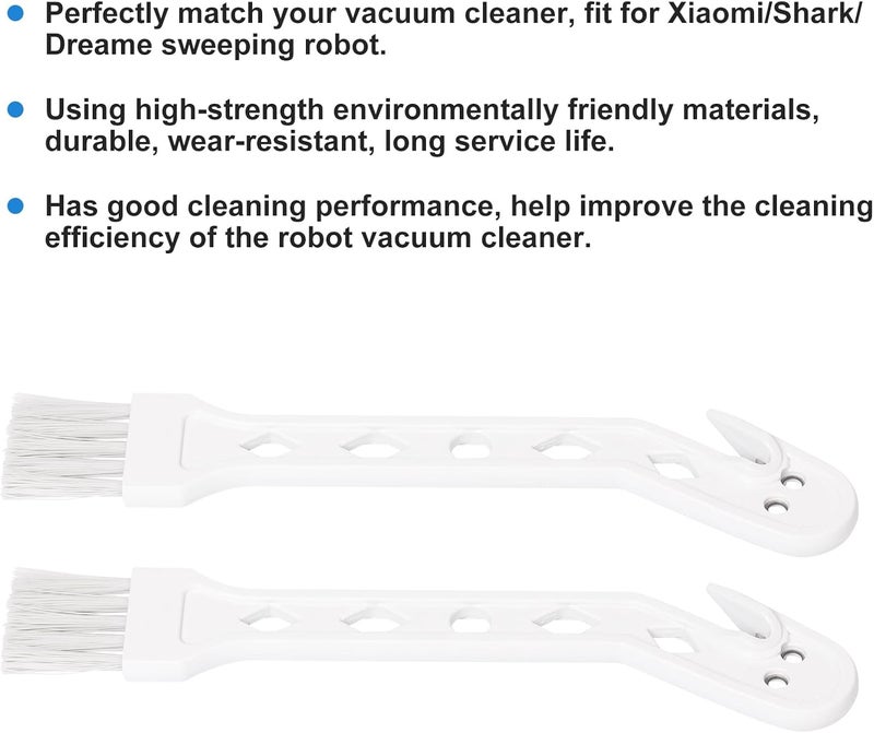 WAONIQ Handheld Vacuum Cleaner Brush, Dust Brush for Xiaomi/Shark/Dreame Sweeping Robot, 2 in 1 Cleaning Tool, White, 13.5x3x0.5cm - Image 4