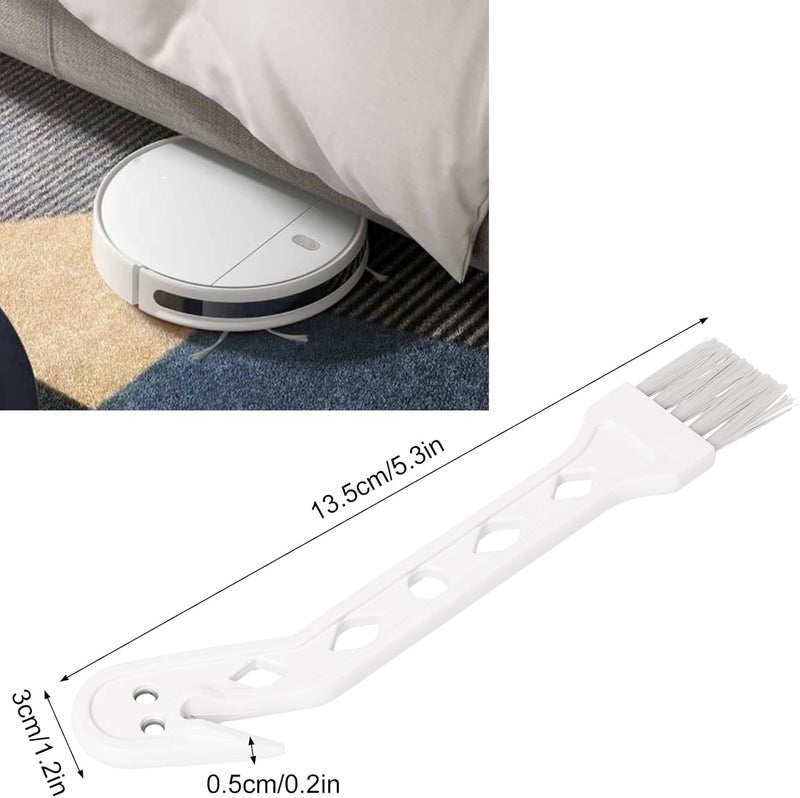 WAONIQ Handheld Vacuum Cleaner Brush, Dust Brush for Xiaomi/Shark/Dreame Sweeping Robot, 2 in 1 Cleaning Tool, White, 13.5x3x0.5cm - Image 5