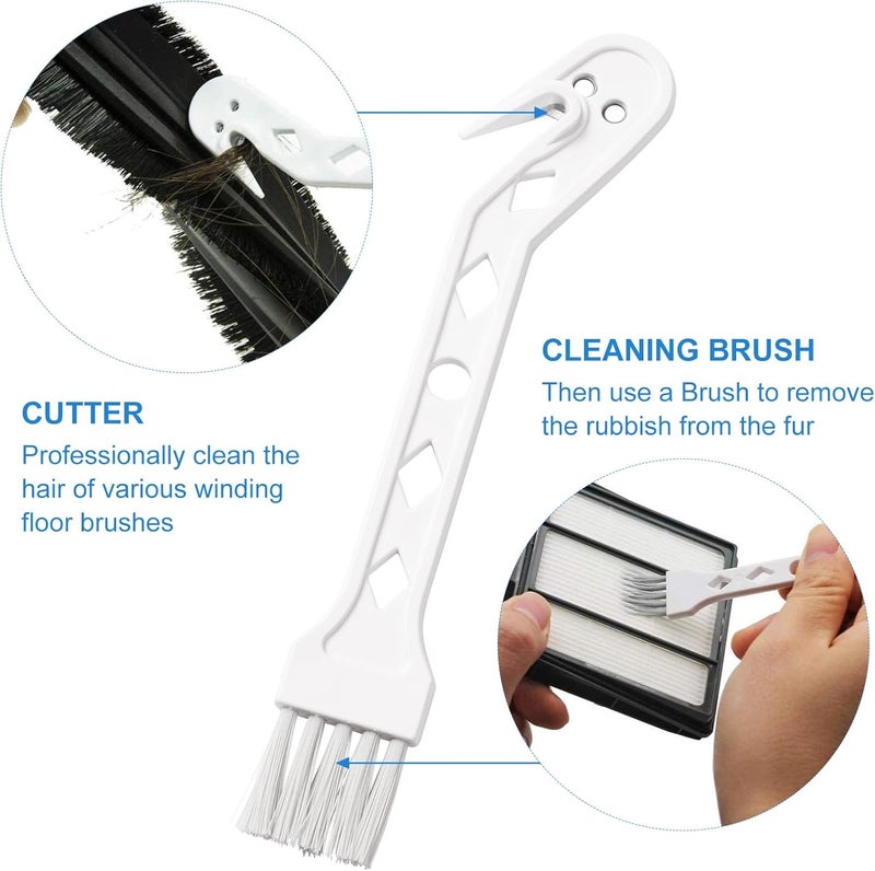 WAONIQ Handheld Vacuum Cleaner Brush, Dust Brush for Xiaomi/Shark/Dreame Sweeping Robot, 2 in 1 Cleaning Tool, White, 13.5x3x0.5cm - Image 3