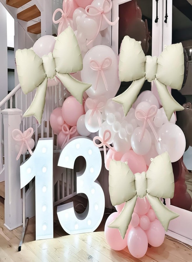 OULUN 8Pcs White Bow Big Balloon Bow Theme Party Decoration Balloon for Women Men Baby Shower Girls Boys Bow Birthday Party - Image 5