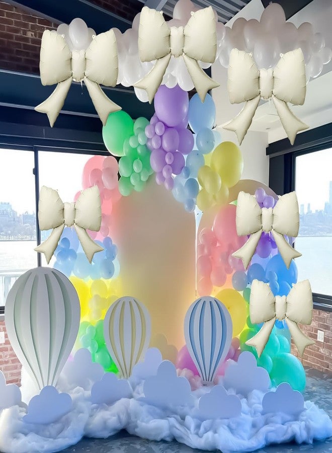 OULUN 8Pcs White Bow Big Balloon Bow Theme Party Decoration Balloon for Women Men Baby Shower Girls Boys Bow Birthday Party - Image 4
