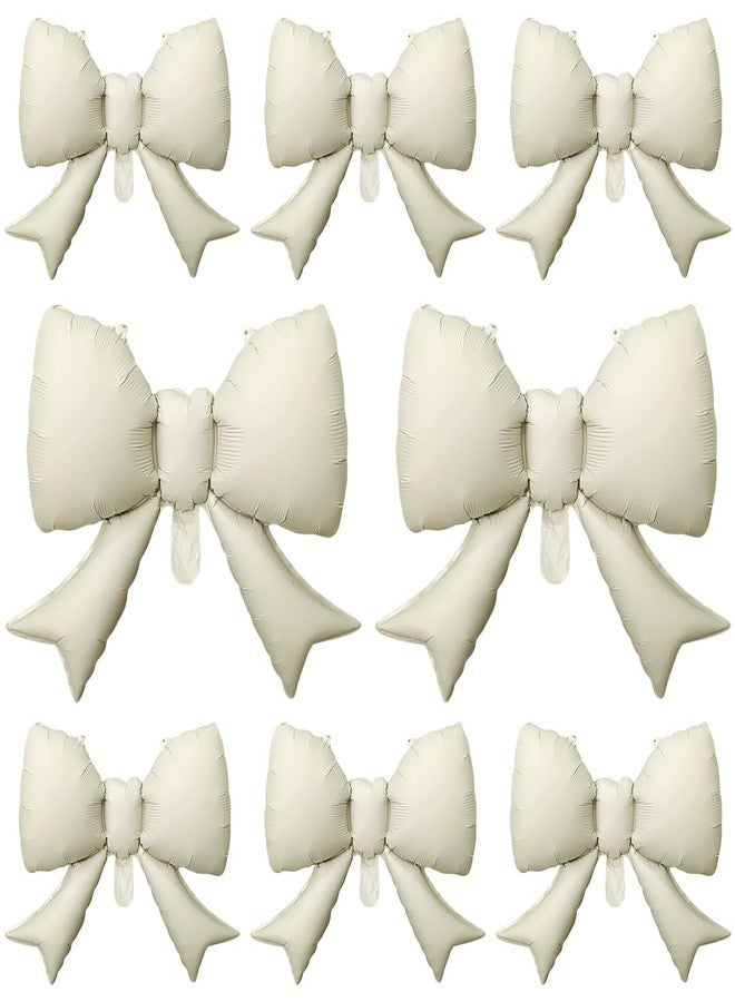 OULUN 8Pcs White Bow Big Balloon Bow Theme Party Decoration Balloon for Women Men Baby Shower Girls Boys Bow Birthday Party - Image 1