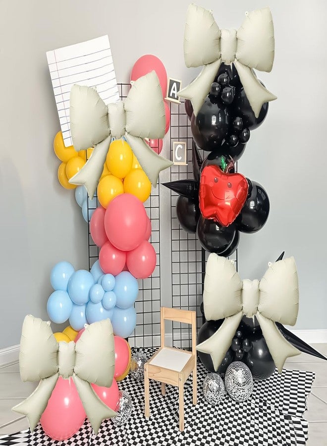 OULUN 8Pcs White Bow Big Balloon Bow Theme Party Decoration Balloon for Women Men Baby Shower Girls Boys Bow Birthday Party - Image 3