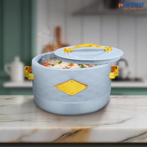 WARMEO Trinity Insulated Inner Stainless Steel Casserole, 1800ml, Sky Blue| BPA Free | Food Grade | Easy to Carry | Easy to Store | Chapati | Roti | Curd Maker - Image 3