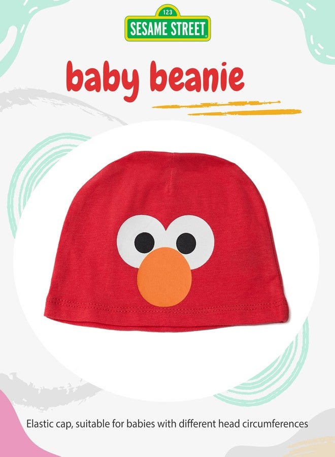 Happy Threads Sesame Street Elmo Beanie Hat and Booties Set - Adorable Baby Gift for Newborns and Infants (0-12M) Multicolor - Image 2