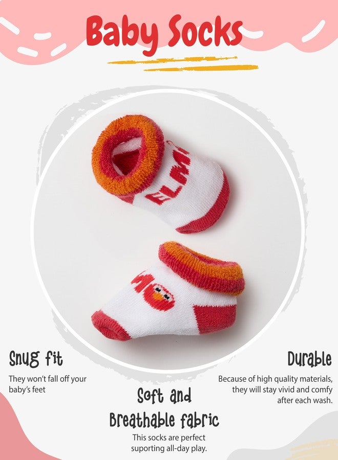Happy Threads Sesame Street Elmo Beanie Hat and Booties Set - Adorable Baby Gift for Newborns and Infants (0-12M) Multicolor - Image 3