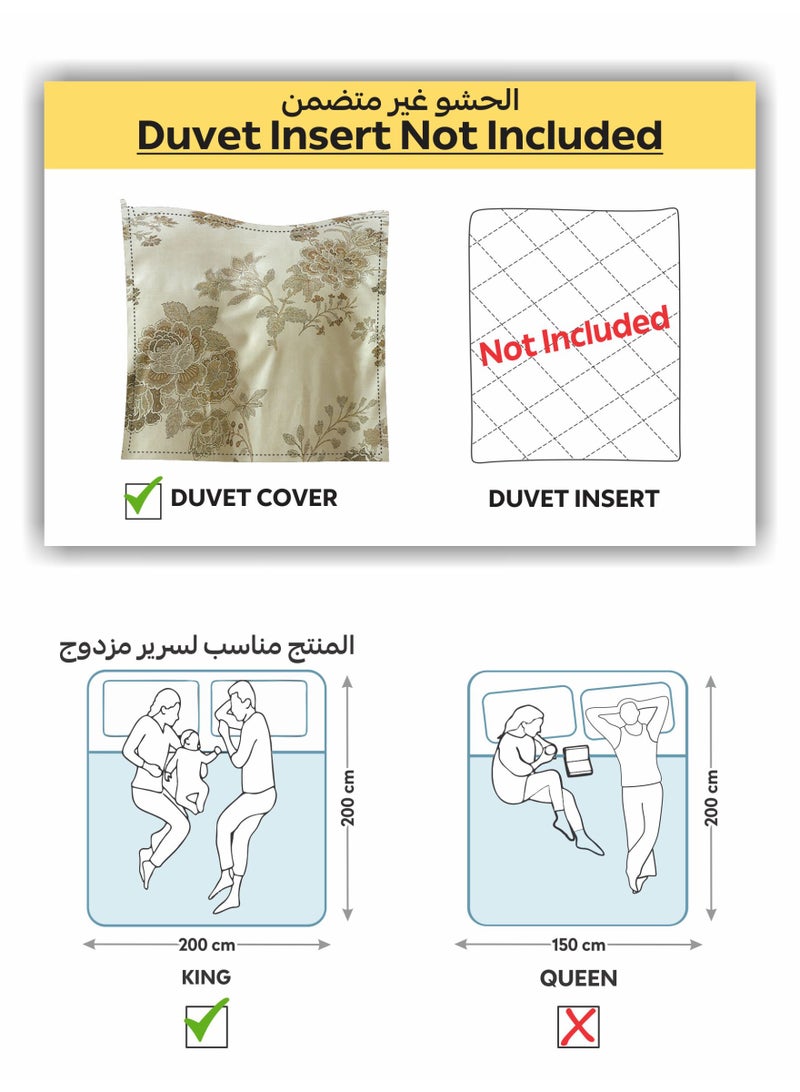 Donetella Digital Print Duvet cover Set, King Size 220x240 cm - 6-Pcs Bed Set, ,Emirate Collection, Microfiber - 1 Duvet Cover, 1 Fitted Sheet, 2 Pillow Shams, 2 Pillowcases (Filler Not Include)  - Image 3