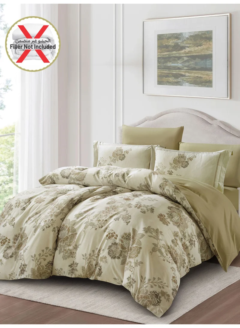 دوناتيلا طقم غطاء لحاف مشجر 6 قطع مقاس مزدوج يناسب سرير 200×200 سم مايكروفايبر ناعم , تصميم راقي و انيق , يناسب جميع الفصول (لا يشمل حشوة اللحاف)