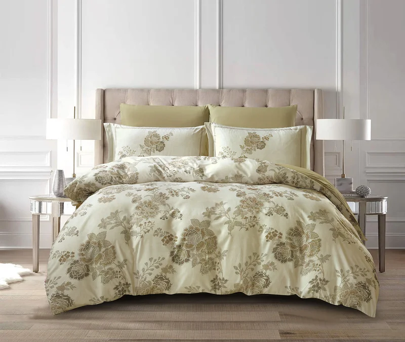 دوناتيلا طقم غطاء لحاف مشجر 6 قطع مقاس مزدوج يناسب سرير 200×200 سم مايكروفايبر ناعم , تصميم راقي و انيق , يناسب جميع الفصول (لا يشمل حشوة اللحاف)