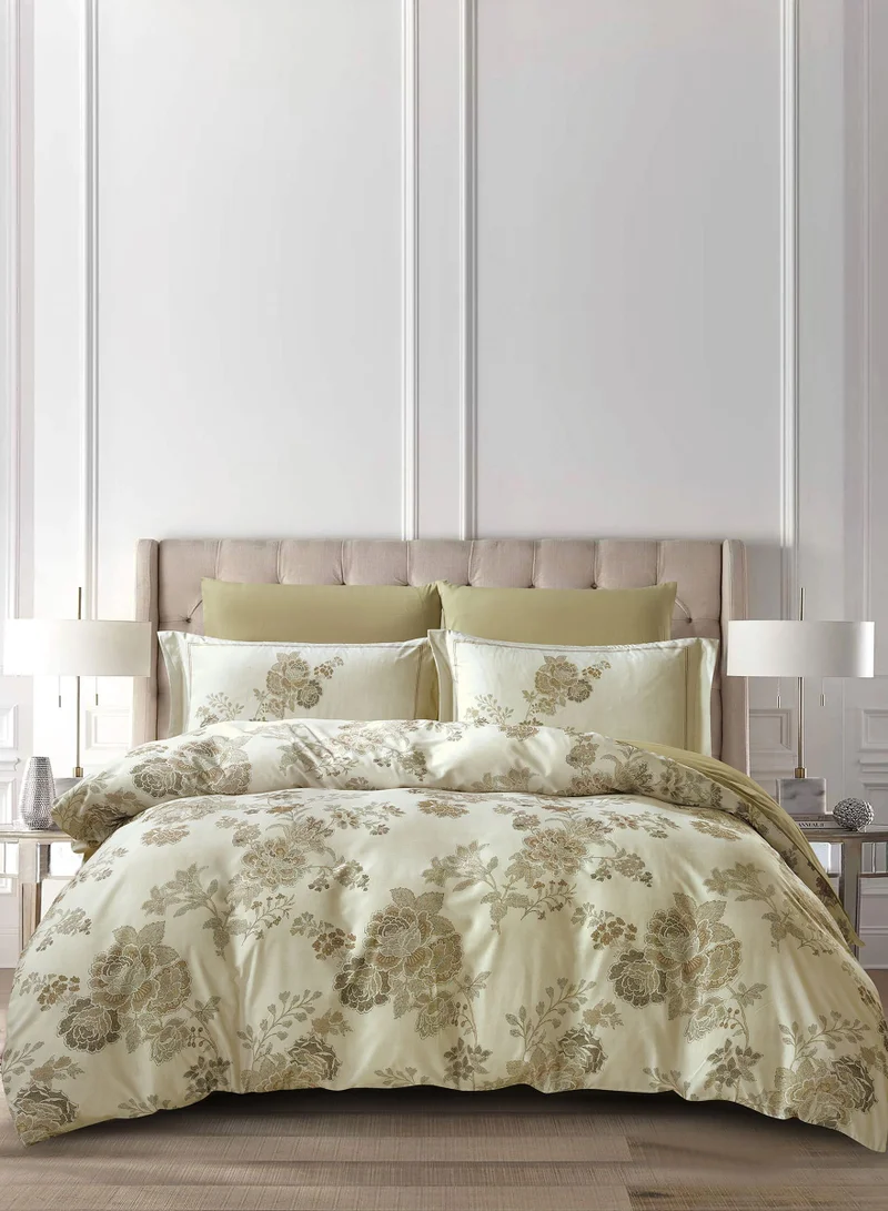 Donetella Digital Print Duvet cover Set, King Size 220x240 cm - 6-Pcs Bed Set, ,Emirate Collection, Microfiber - 1 Duvet Cover, 1 Fitted Sheet, 2 Pillow Shams, 2 Pillowcases (Filler Not Include)