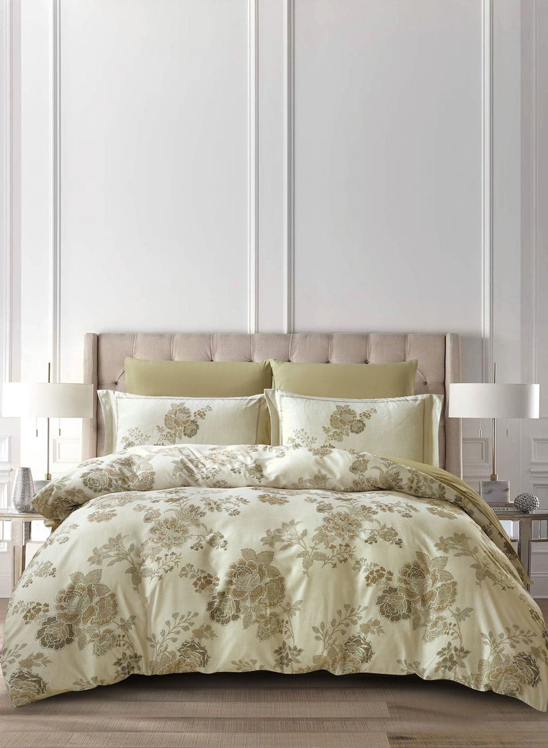 Donetella Digital Print Duvet cover Set, King Size 220x240 cm - 6-Pcs Bed Set, ,Emirate Collection, Microfiber - 1 Duvet Cover, 1 Fitted Sheet, 2 Pillow Shams, 2 Pillowcases (Filler Not Include) - Image 1