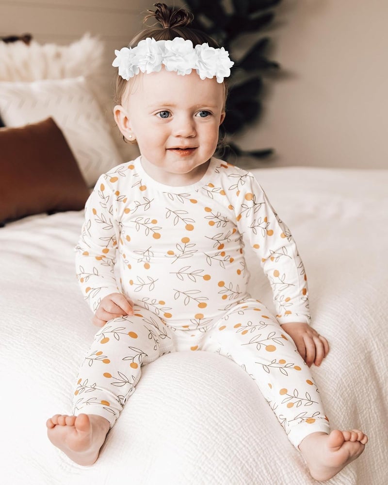 Fmeida Baby Girls Headbands for 4-24M | Soft Flower Crown (Fits 14.96"-18.89" Head) - Image 2