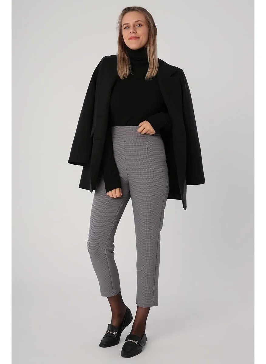 Allday Grey-Jacquard Classic Casual Trousers