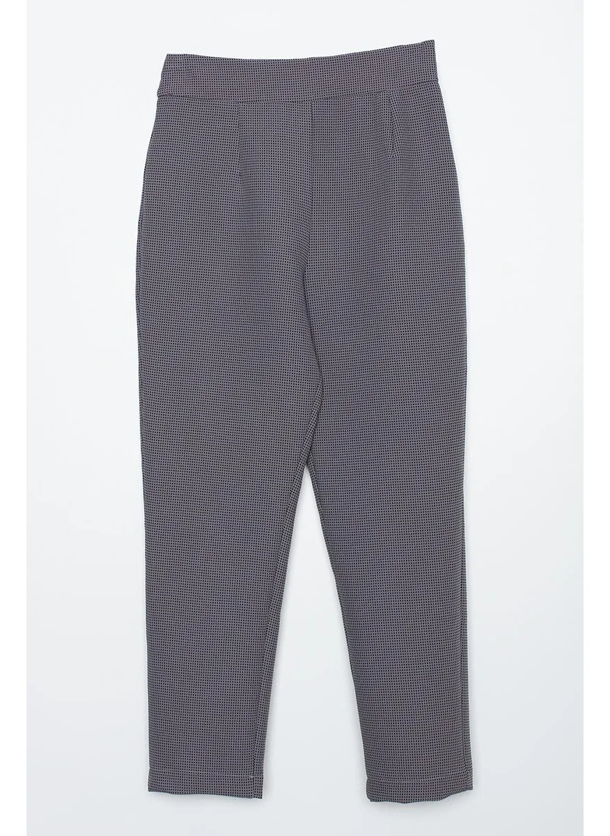 Allday Grey-Jacquard Classic Casual Trousers