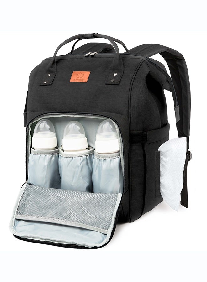 KeaBabies Original Diaper Bag, Baby Travel Organizer, Multi-Pocket, Trendy Black - Image 1