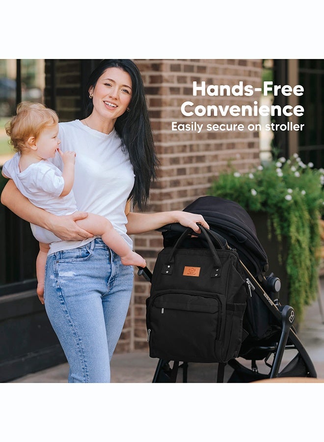 KeaBabies Original Diaper Bag, Baby Travel Organizer, Multi-Pocket, Trendy Black - Image 4