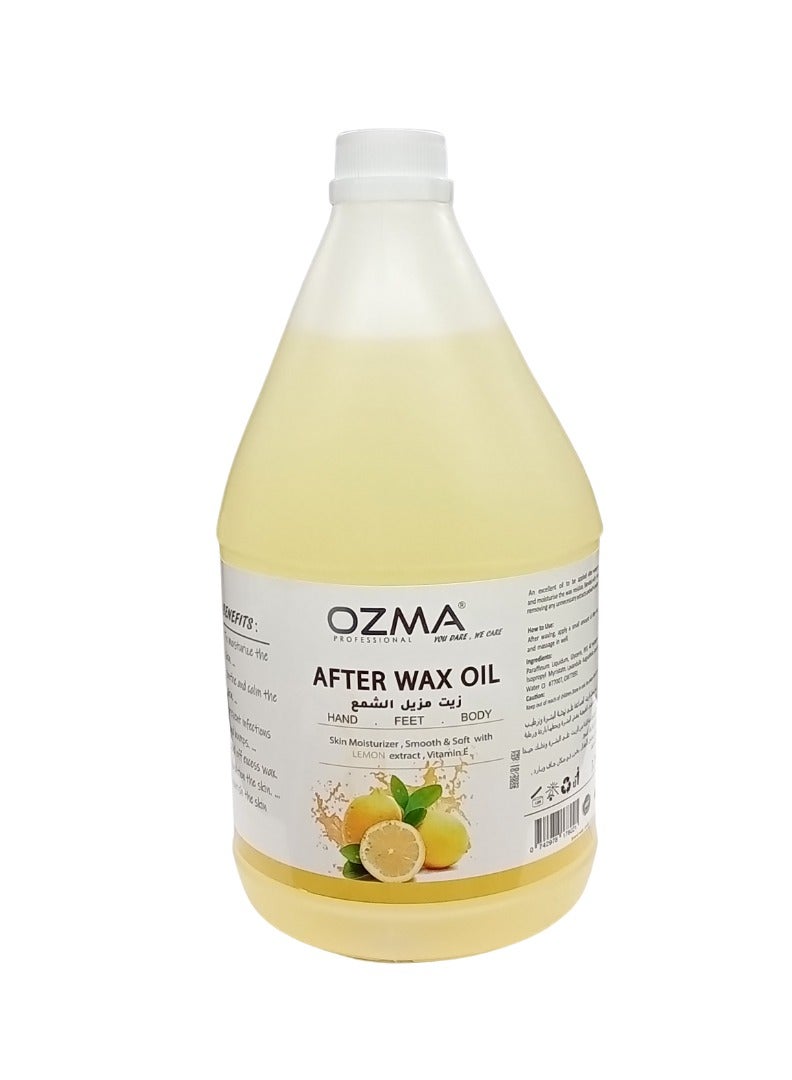 Ozma Professional أوزما زيت ما بعد الشمع، يستخدم لتهدئة البشرة المتهيجة ،بخلاصة الحامض لإزالة بقايا الشمع بعد إزالة الشعر ، محلول العناية بعد إزالة الشعر بالشمع للبشرة الحساسة ، 3.78 ل - Image 1