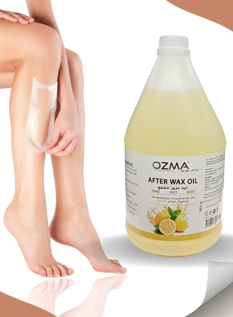 Ozma Professional أوزما زيت ما بعد الشمع، يستخدم لتهدئة البشرة المتهيجة ،بخلاصة الحامض لإزالة بقايا الشمع بعد إزالة الشعر ، محلول العناية بعد إزالة الشعر بالشمع للبشرة الحساسة ، 3.78 ل - Image 2