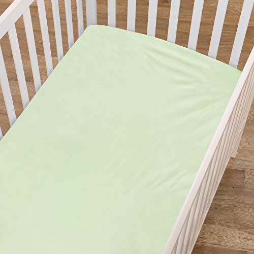 TL Care Heavenly Soft Chenille Fitted Crib Sheet 28" x 52", Warm and Cozy Neutral Chenille Sheet, Celery, for Boys and Girls, Fits Crib and Toddler Bed mattresses - Image 4