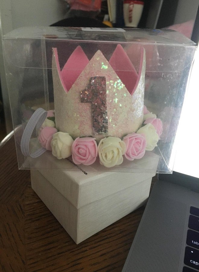 Golden Swallow 1st Birthday Crown Baby Girl Flower Tiara Headband Birthday Party Hairband - Image 2