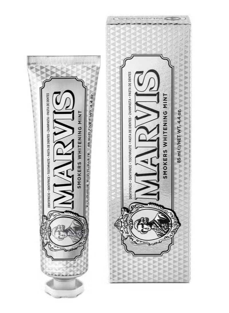 Marvis Smoker Whitening Mint Toothpaste - 85ml/4.4 oz Packed with Xylitol for Effective Teeth Whitening and Fresh Breath - Image 1