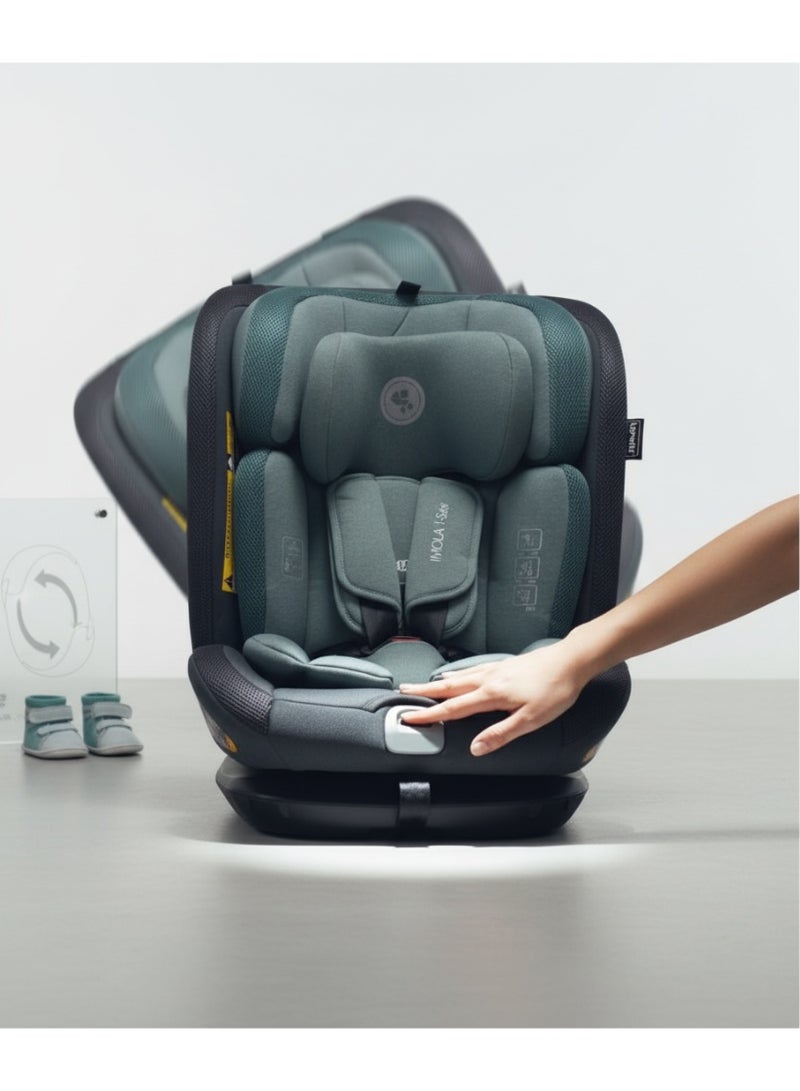Lorelli Imola i-Size Isofix 360° Rotating Car Seat – Group 0+/1/2/3 (40–150 cm) – Adjustable Recline, Side Protection & Headrest – Green - Image 3