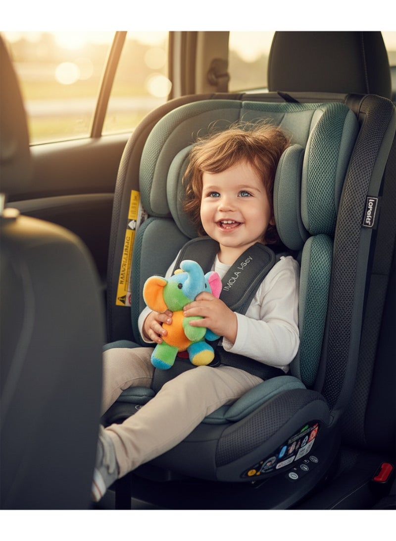 Lorelli Imola i-Size Isofix 360° Rotating Car Seat – Group 0+/1/2/3 (40–150 cm) – Adjustable Recline, Side Protection & Headrest – Green - Image 2