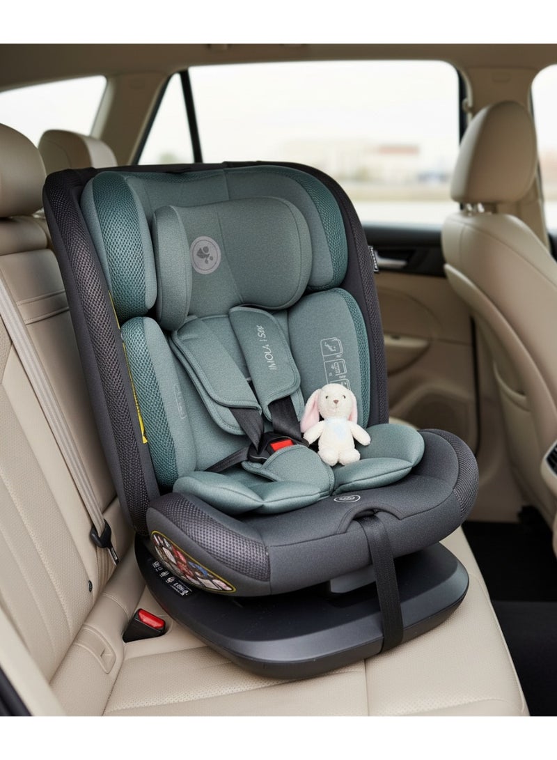 Lorelli Imola i-Size Isofix 360° Rotating Car Seat – Group 0+/1/2/3 (40–150 cm) – Adjustable Recline, Side Protection & Headrest – Green - Image 4