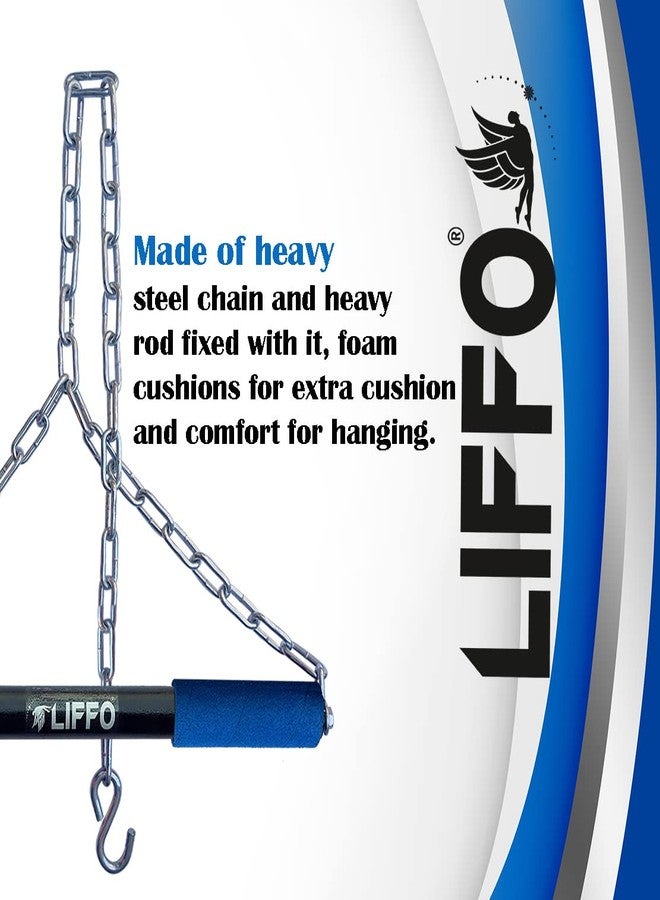 Liffo® Pull Up Bar Hanging Rod For Height Increase Heavy Duty For Kids,Adult With Weight Lifting Gloves (4FT) Blue - Image 3