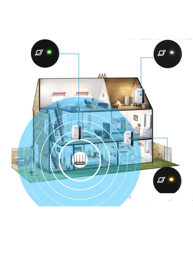 نيوترل مكرر WiFi، معزز إشارة الشبكة مع منفذ إيثرنت، موسع نطاق WiFi بسرعة 300 ميجابت في الثانية، مضخم شبكة لاسلكية (أسود) - Image 4