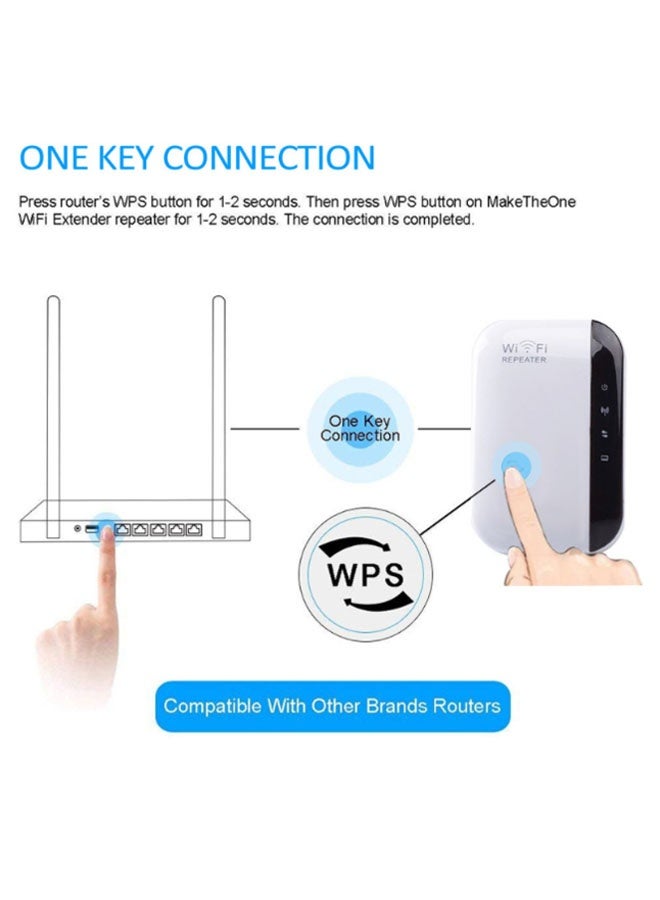 نيوترل مكرر WiFi، معزز إشارة الشبكة مع منفذ إيثرنت، موسع نطاق WiFi بسرعة 300 ميجابت في الثانية، مضخم شبكة لاسلكية (أسود) - Image 5