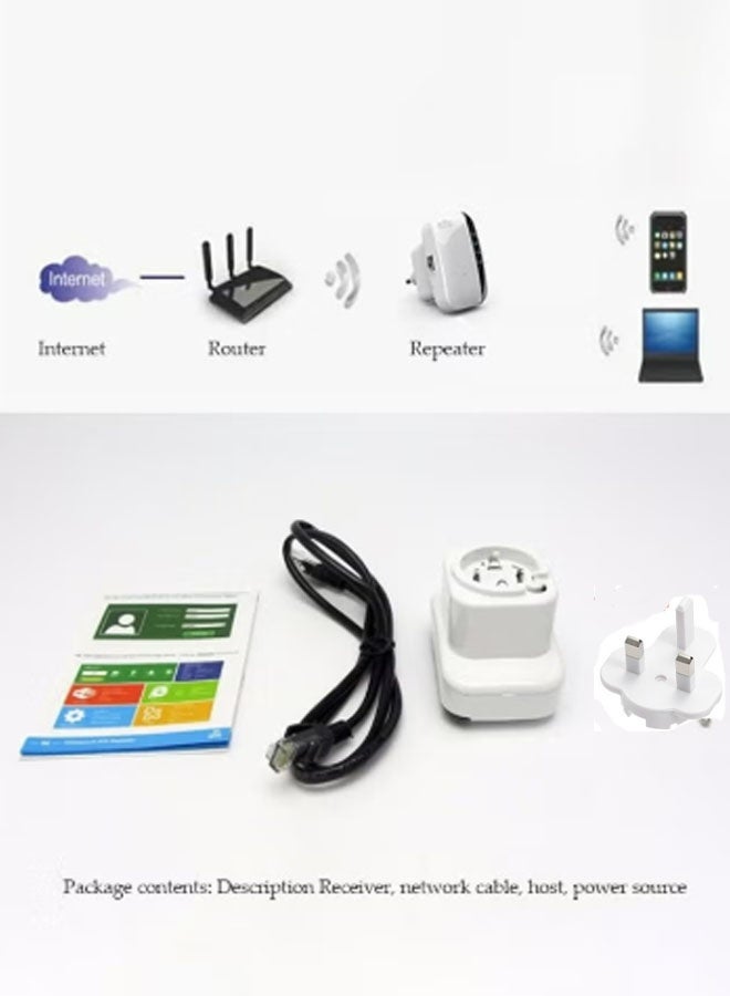 نيوترل مكرر WiFi، معزز إشارة الشبكة مع منفذ إيثرنت، موسع نطاق WiFi بسرعة 300 ميجابت في الثانية، مضخم شبكة لاسلكية (أسود) - Image 2