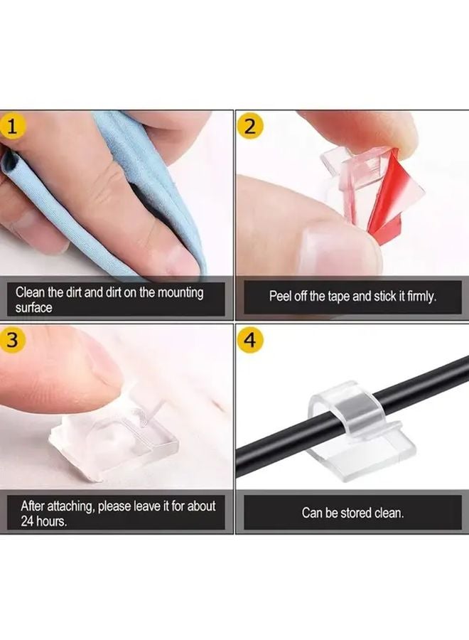 White 11PCS Cable Holder Organizer with Suction Cup Buckle Lock Heavy Duty Wire Management Clamp - Image 3