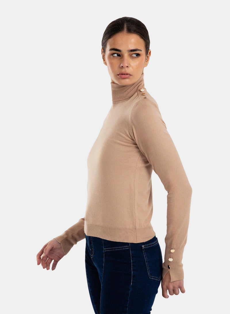 Clue Stitched Buttoned Slim Pullover - Image 3