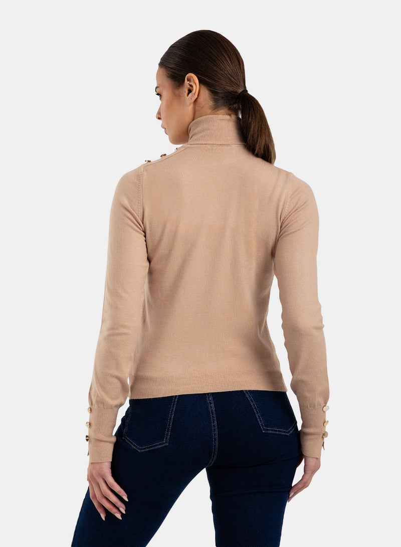 Clue Stitched Buttoned Slim Pullover - Image 4