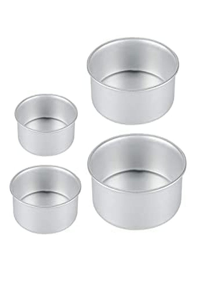 FINALITY Aluminium Baking Cake Pan/Mould for Microwave Oven Size-5no,6no,7no,8no Set of 4 (Round) - Image 1