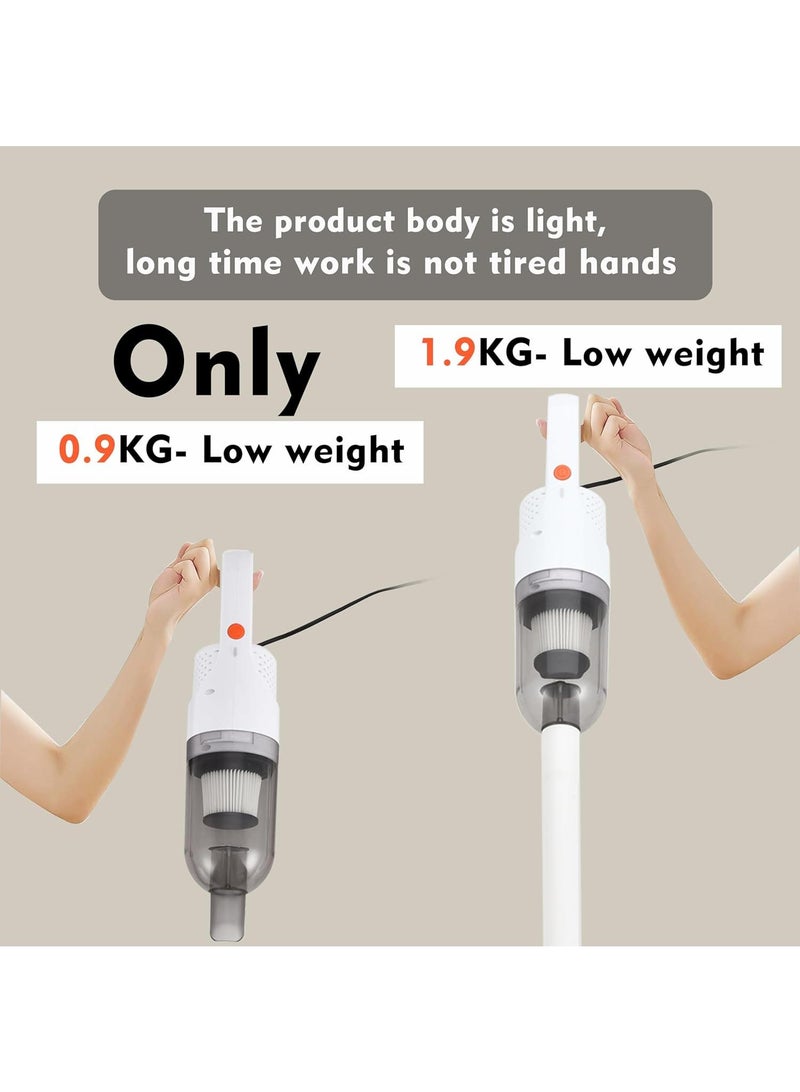 Y&D Cordless Vacuum Cleaner, 4-in-1 Lightweight Stick Vacuum 100W Powerful Motor & Led Display, Portable Handheld Vacuum for Home Hard Floor Carpet Pet Hair - Image 4